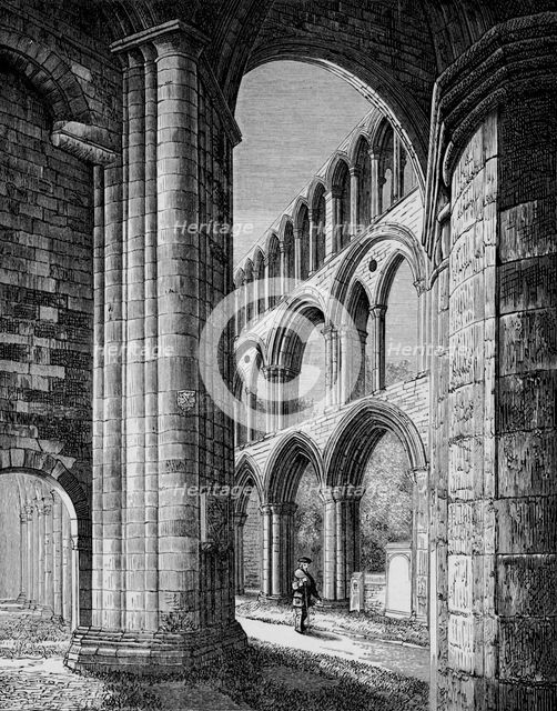 'Nave, from South Aisle', Jedburgh Abbey, c1880, (1897). Artist: Alexander Francis Lydon.