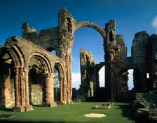 Nave in the priory church, Lindisfarne Priory, Northumberland, 1988