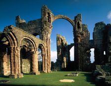 Nave in the priory church, Lindisfarne Priory, Northumberland, 1988