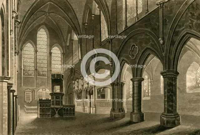 'Nave of Boxgrove Church', 1835. Creator: Unknown.