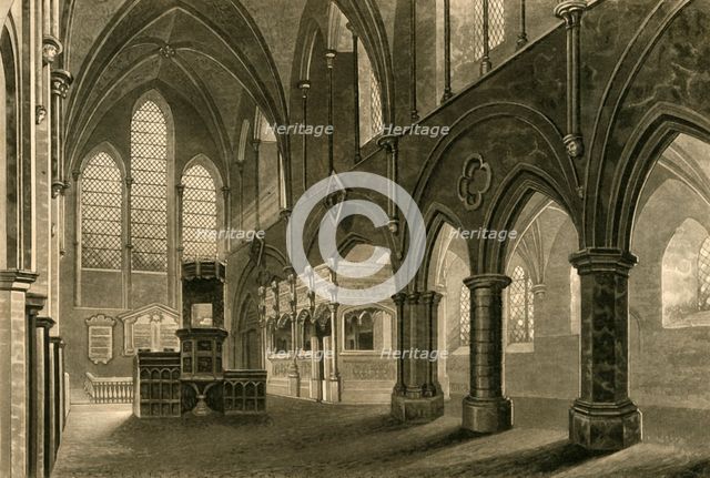 'Nave of Boxgrove Church', 1835. Creator: Unknown.