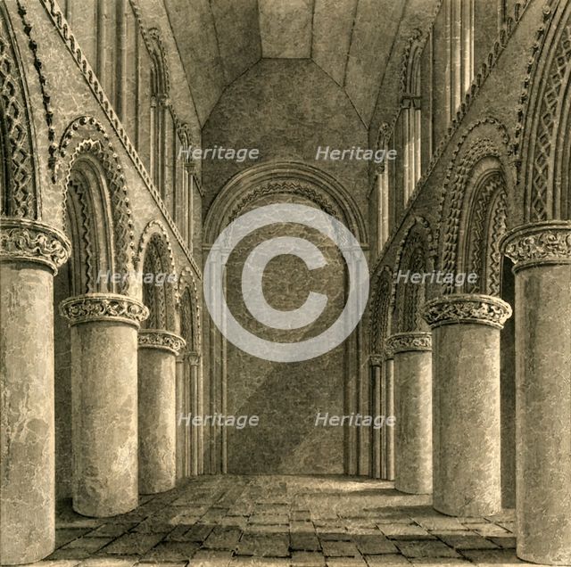 'Nave of Steyning Church', 1835. Creator: Unknown.