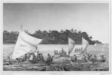 Navigation, Lower Caroline Islands, Lukunor Group, 19th century. Creators: Alexander Postels, Victor Adam