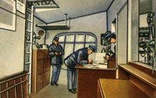 Navigation room on board a zeppelin, 1932. Creator: Unknown