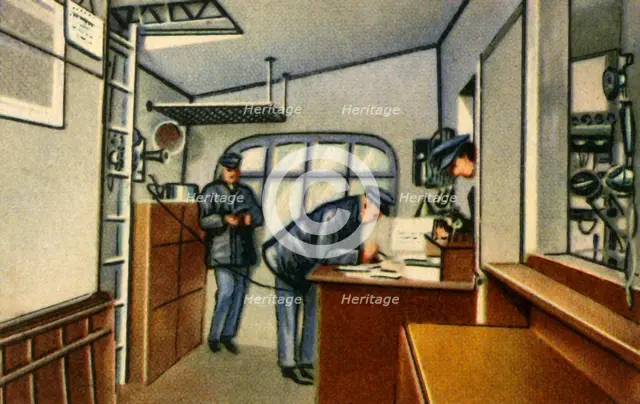 Navigation room on board a zeppelin, 1932.  Creator: Unknown.