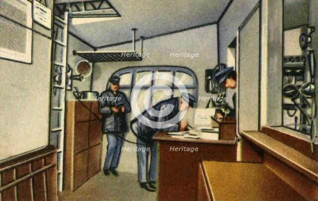 Navigation room on board a zeppelin, 1932.  Creator: Unknown.