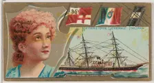 Navigazione Generale Italiana, from the Ocean and River Steamers series (N83) for Duke bra..., 1887. Creator: Unknown