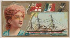 Navigazione Generale Italiana, from the Ocean and River Steamers series (N83) for Duke bra..., 1887. Creator: Unknown