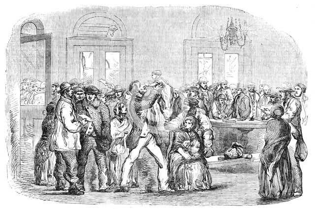 Navvies at the North-Western Railway Terminus, Euston-Square, 1854. Creator: Unknown.