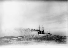 Navy, U.S. Battleships in Storm at Sea, 1913. Creator: Harris & Ewing
