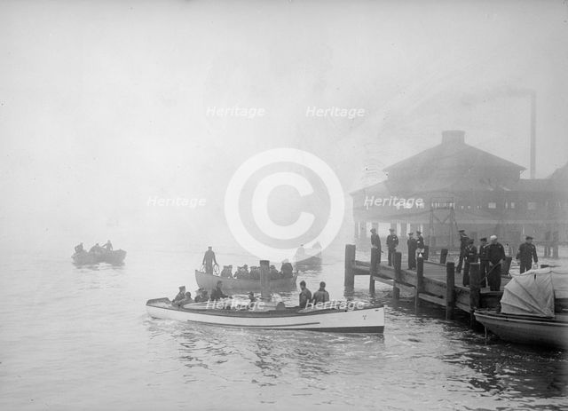 Navy, U.S. Pier at Old Pt. Comfort, 1914. Creator: Harris & Ewing.