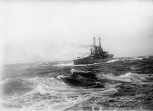 Navy, U.S. Battleships in Storm at Sea, 1913. Creator: Harris & Ewing