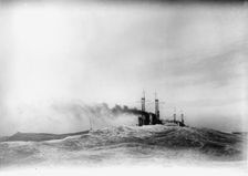 Navy, U.S. Battleships in Storm at Sea, 1913. Creator: Harris & Ewing