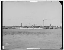 Navy yard from Pierce's Island, Portsmouth, N.H. i.e. Portsmouth Navy Yard, Kittery, Maine, c1907. Creator: Unknown