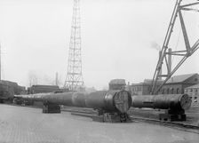 Navy Yard, U.S., Washington - 14 Inch Guns, Ready To Go To Proving Ground, 1917. Creator: Harris & Ewing