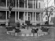 Navy Yard, U.S., Washington - Morlars, Cannon, Targets On Lawn, 1917. Creator: Harris & Ewing