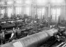 Navy Yard, U.S., Washington - Big Gun Section of Shops, 1917. Creator: Harris & Ewing