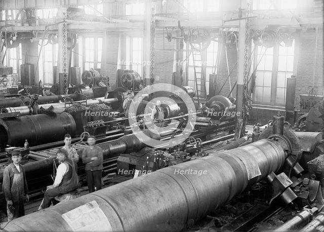 Navy Yard, U.S., Washington - Big Gun Section of Shops, 1917. Creator: Harris & Ewing.