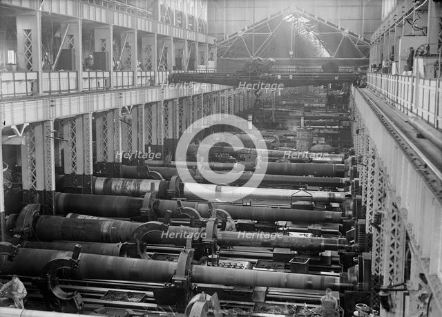 Navy Yard, U.S., Washington - Big Gun Section of Shops, 1917. Creator: Harris & Ewing.