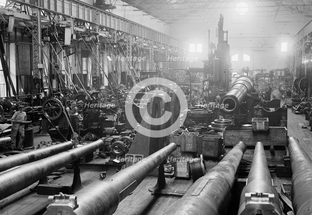 Navy Yard, U.S., Washington - Sight Shop, Big Gun Section, 1917. Creator: Harris & Ewing.