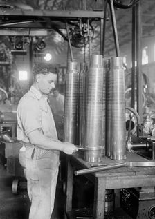 Navy Yard, U.S., Washington - Torpedo Shop, 1917. Creator: Harris & Ewing