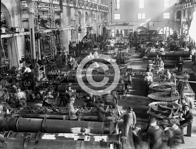 Navy Yard, U.S., Washington - Torpedo Shop, 1917. Creator: Harris & Ewing.