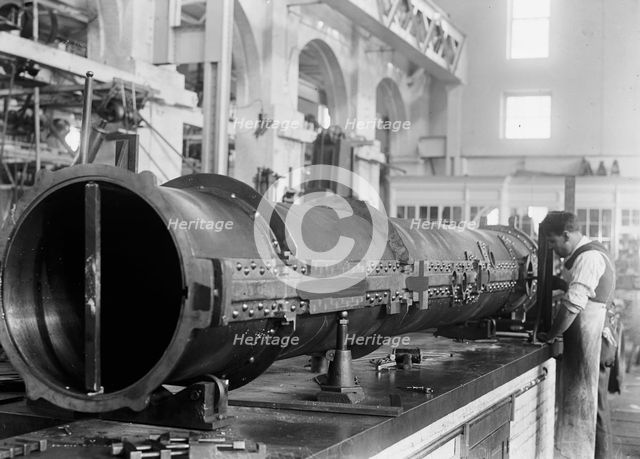 Navy Yard, U.S., Washington - Torpedo Shop, 1917. Creator: Harris & Ewing.