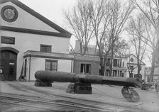 Navy Yard, U.S., Washington - 14 Inch Guns, Ready To Go To Proving Ground, 1917. Creator: Harris & Ewing