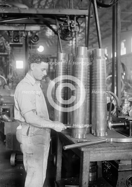 Navy Yard, U.S., Washington - Torpedo Shop, 1917. Creator: Harris & Ewing.