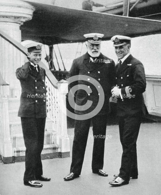 Navy cadet Prince Albert with Admiral Sir Lewis Beaumont, 1912. Artist: Unknown