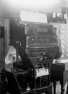 Navy Department, U.S. Tabulator-Printer Machine, Bureau Sup. And Accts., 1917. Creator: Harris & Ewing