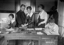 Navy Department, U.S. Intelligence Bureau, Finger Print Department Clerks: Blanche Donahue..., 1918. Creator: Harris & Ewing
