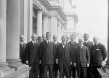 Navy Department, U.S. Navy Department Chiefs - Heads: Adm. Strauss, Chief of Ordnance..., 1916. Creator: Harris & Ewing