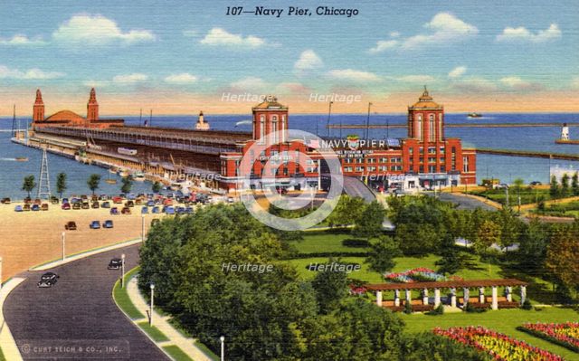 Navy Pier, Chicago, Illinois, USA, 1941. Artist: Unknown