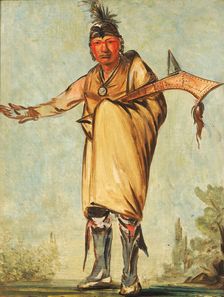 Náw-káw, Wood, Former Chief of the Tribe, 1828. Creator: George Catlin