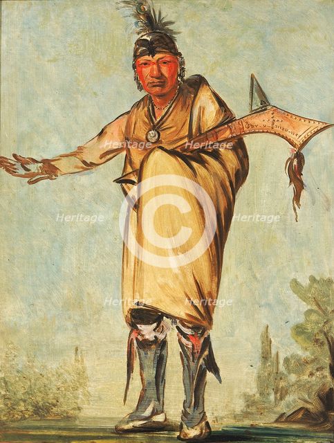 Náw-káw, Wood, Former Chief of the Tribe, 1828. Creator: George Catlin.