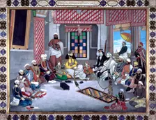 Nawab Muhammad Abd al-Rahman Khan of Jhajjar with his court, India, c1849-1852. Creator: Ghulam Ali Khan