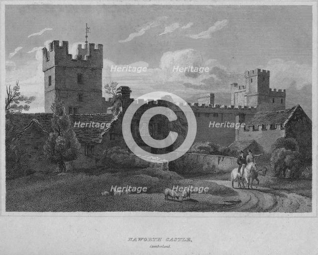 'Naworth Castle, Cumberland', 1814. Artist: John Greig.