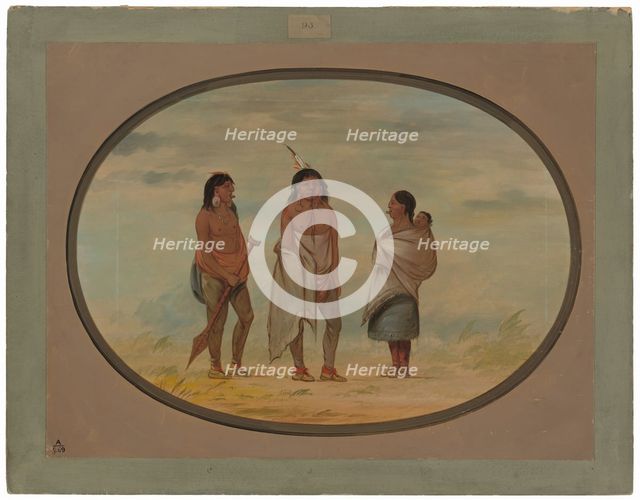 Nayas Indian Chief, His Wife, and a Warrior, 1855/1869. Creator: George Catlin.