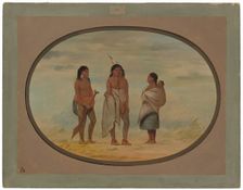 Nayas Indian Chief, His Wife, and a Warrior, 1855/1869. Creator: George Catlin