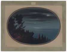 Nayas Village at Night, 1855/1869. Creator: George Catlin