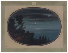 Nayas Village at Night, 1855/1869. Creator: George Catlin