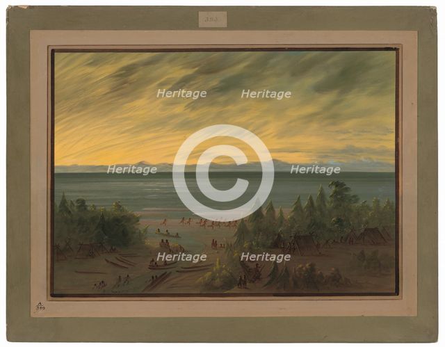 Nayas Village at Sunset, 1855/1869. Creator: George Catlin.