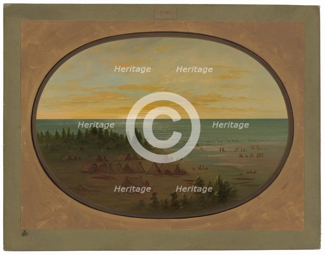 Nayas Village - Indians Bathing, 1855/1869. Creator: George Catlin.