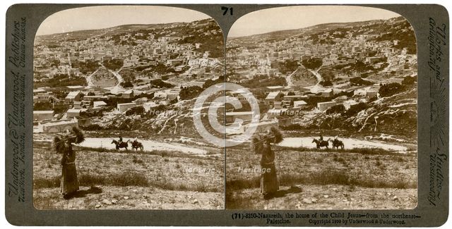 Nazareth, as seen from the north-east, Palestine, 1900.Artist: Underwood & Underwood