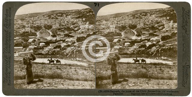 Nazareth, as seen from the north-east, Palestine, 1900.Artist: Underwood & Underwood