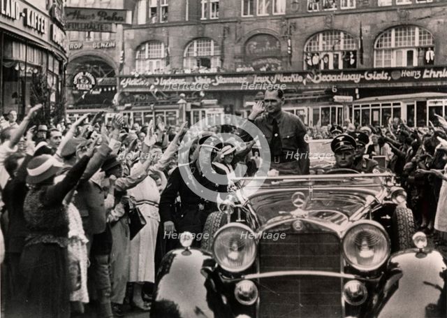 Nazi Deputy Führer Rudolf Hess on a visit to Stuttgart, Germany, 1937. Creator: Unknown.