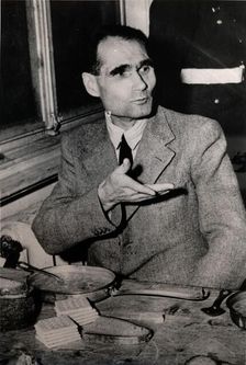 Nazi Deputy Leader Rudolf Hess at the Nuremberg War Crimes Trials, Germany, 1945