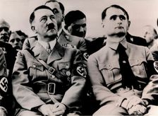 Nazi leaders Adolf Hitler and Rudolf Hess, c1930s-c1940s. Creator: Unknown