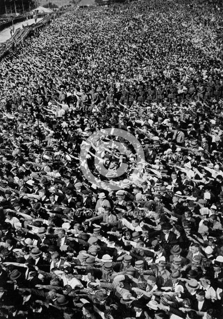 Nazi rally, Ehrenbreitstein, Germany, August 1934. Artist: Unknown